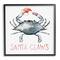 Stupell Industries Santa Claws Holiday Crab Framed Giclee Art